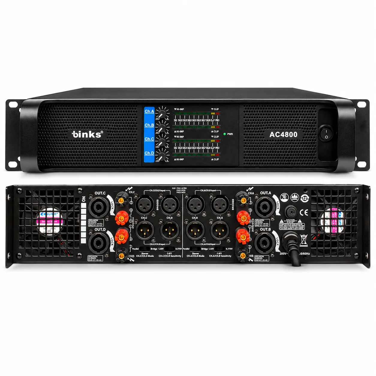 Binks AC4800 4 сувгийн чадлын өсгөгч