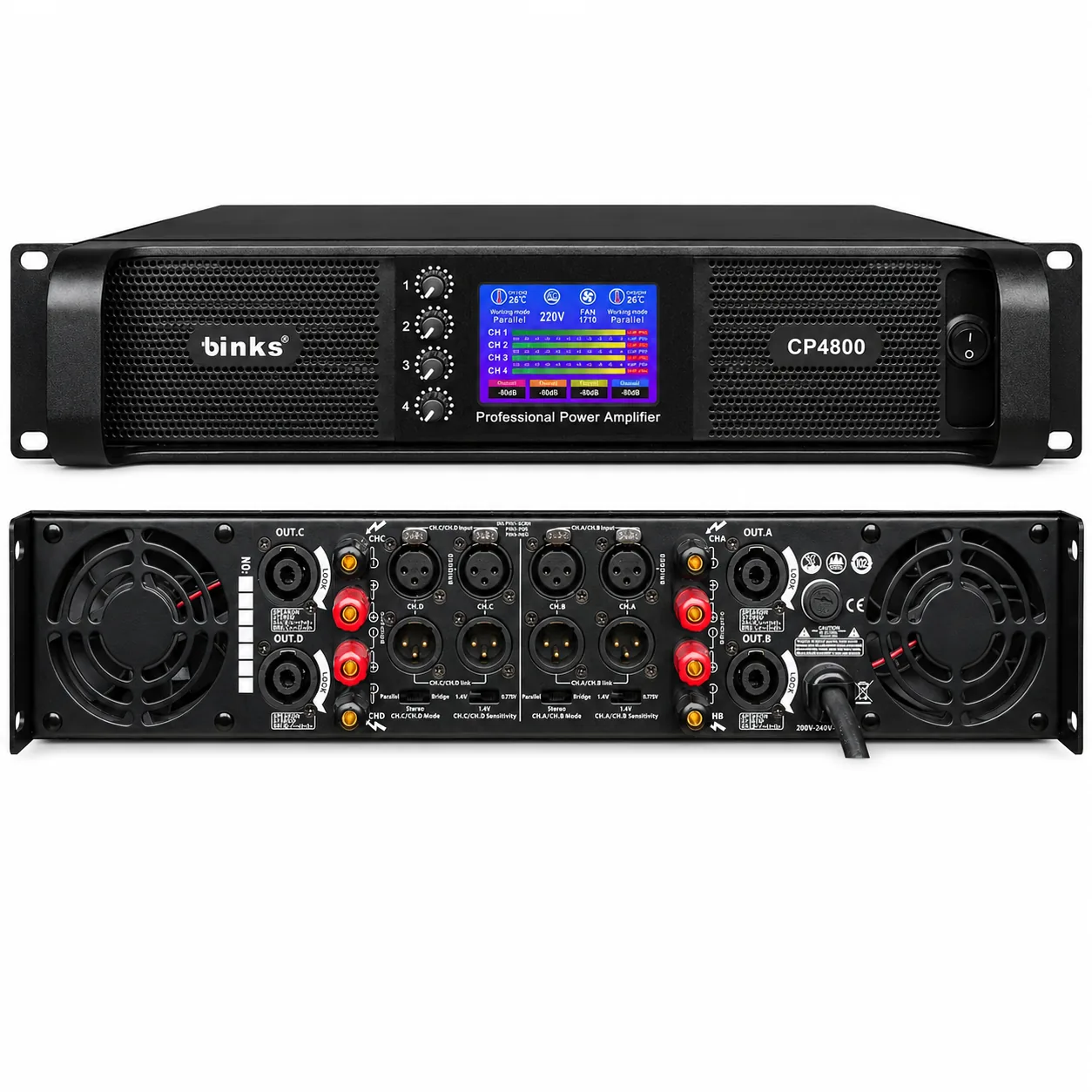 Binks CP4800 4 сувгийн чадлын өсгөгч